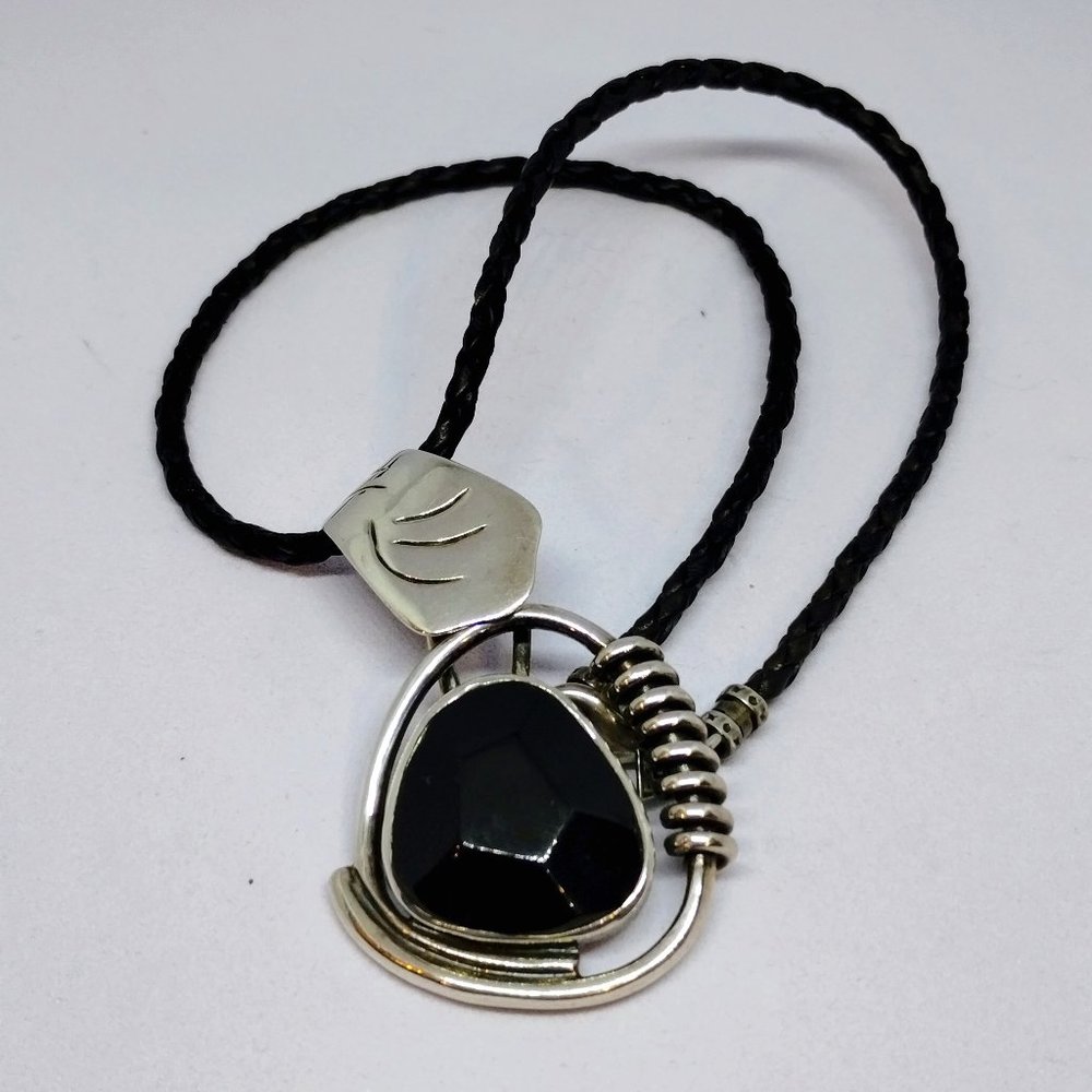 Silpada Faceted Black Onyx Asymmetrical Pendant necklace